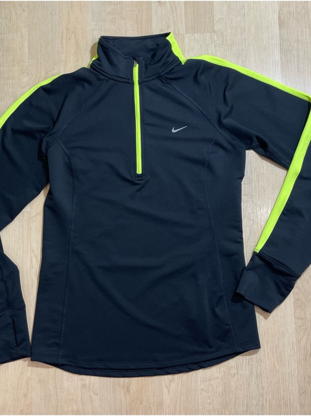 Nike Black Pullover with Neon Yellow Trim